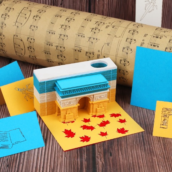 High Quality Custom Design Originality 3D Sticky Memo Block Note Pad Table Top Decorative Building Mould 3