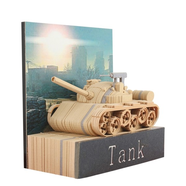 Hot Selling 3D Tank Model Shaped Memo Pad 145 Sheets Funny Souvenir Memo Pad Decorating Writing 1